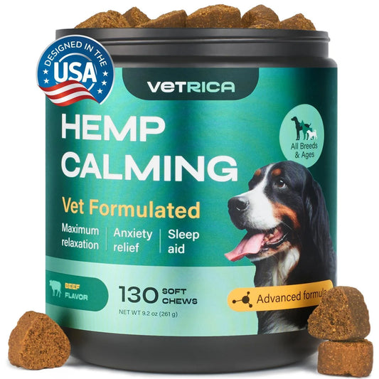 Calming Chews for Dogs Anxiety Relief Beef Flavor Chews for Dogs with Valerian