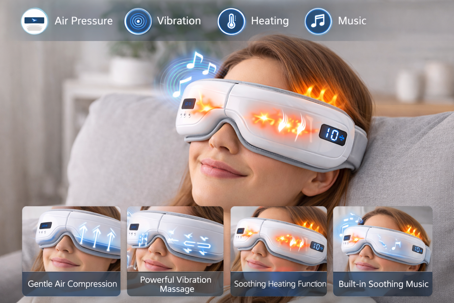 Eye Massager AM005 (Digital Display Version) Eye Massager Grey